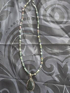 Natural Green Multi-Stone Beaded Necklace - Homemade